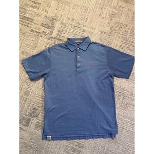Peter Millar Polo Shirt Mens Medium Blue Long Cove Club Golf